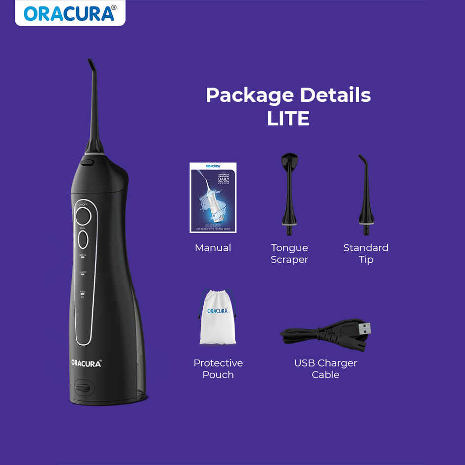 Oracura Oc150 Lite Smart Water Dental Flosser Black