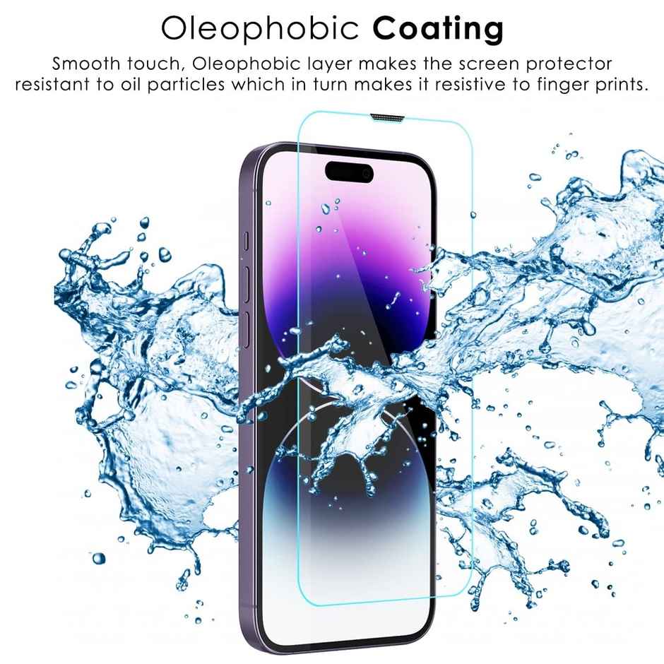 Kapaver Iphone 14 Pro Max Tempered Glass Screen Protector Guard | Easy Fit - 2 Pack