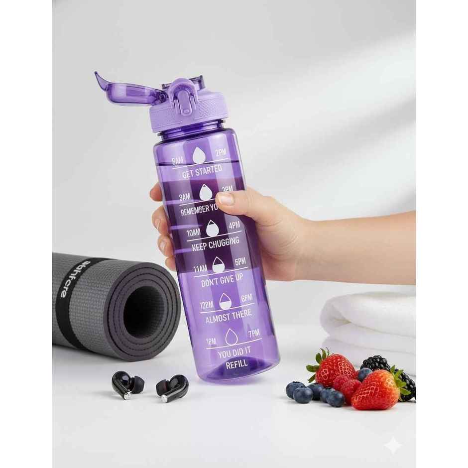 2Mech Motivational Time Marker Water Bottle | Purple - 1 L