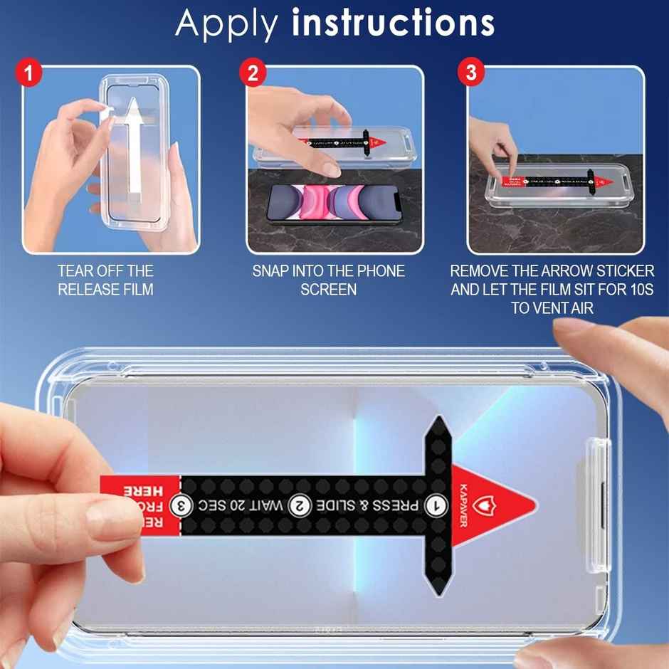 Kapaver Iphone 14 Pro Max Tempered Glass Screen Protector Guard | Easy Fit - 2 Pack