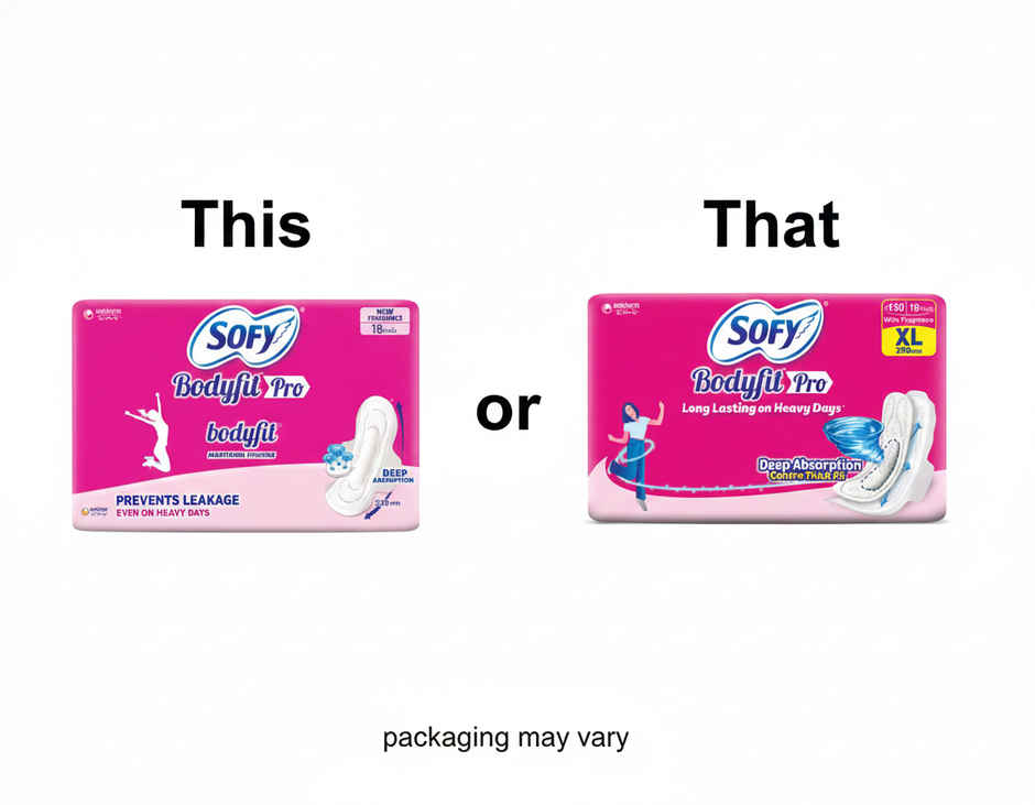 Sofy Bodyfit Pro Sanitary Pads| Deep Absorption | 230mm OR 290mm | 18 pcs