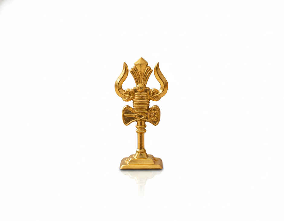 Metal Carved Lord Shiva Trishul Standy | Religious Decor | Svasti