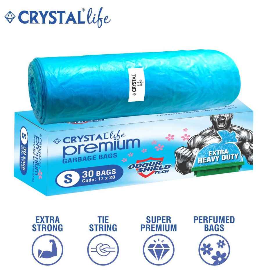 Crystal Life Premium Garbage Bag Small Blue