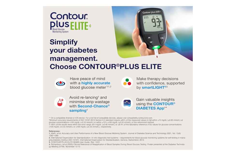 Contour Plus Elite Glucometer With 25 Free Test Strip