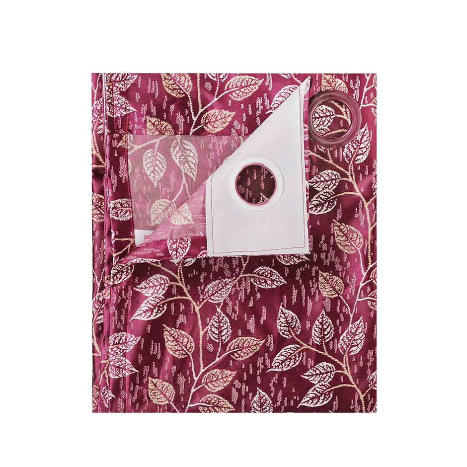 Antzco Maroon Printed Window Curtain 5 ft x 4 ft | Pack of 2 | WC06
