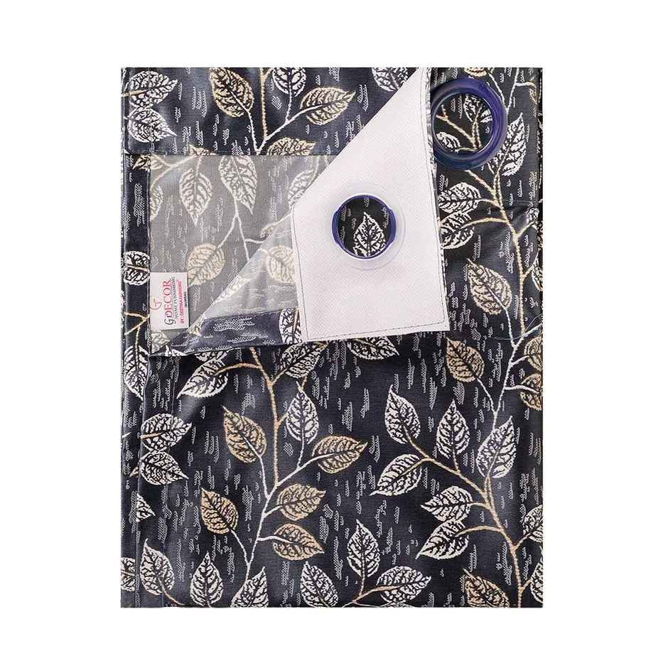 Antzco Dark Grey Printed Door Curtain 7 ft x 4 ft | Pack of 2 | DC05