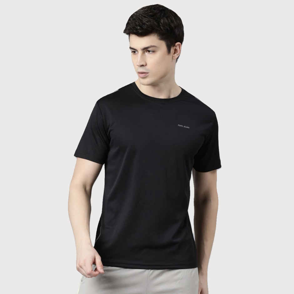 Pepe Jeans Mens Dry Fit Gym T-Shirt | Black - M