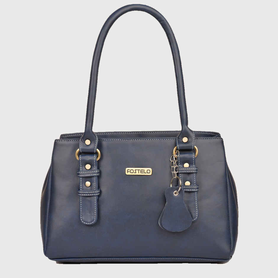 Fostelo Women's Vegan Leather Westside Handbags Shoulder Hobo Bag Ladies Purse | Blue | Large