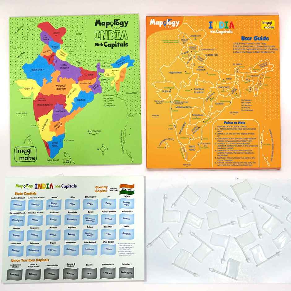 Imagimake Mapology India States Capitals Puzzle | Interactive Learning Toy | 25 Pcs | 5+ years