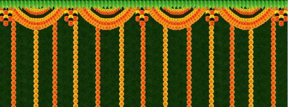 Gullak Festive Backdrop | 5 x 8 ft - Marigold Garland