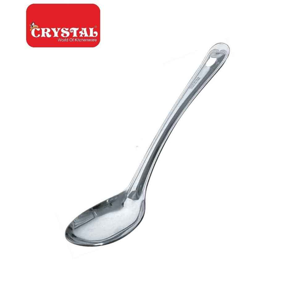 Crystal Oval Stainless Steel Serving Spoon Silver (Cc923) - 1 Cm