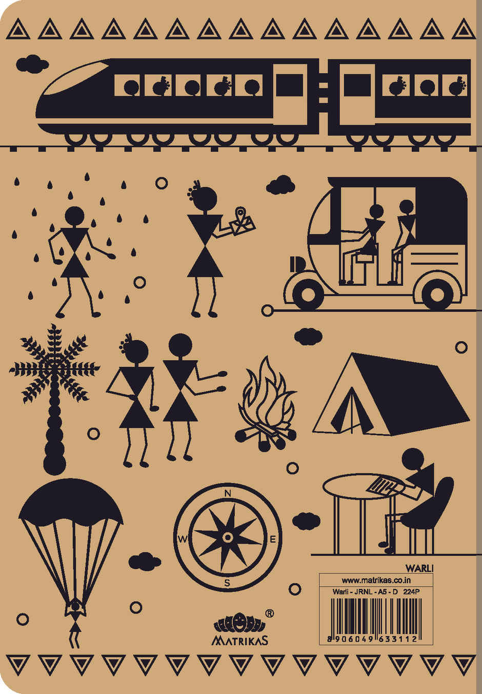 Matrikas Warli Journal | Ruled | Hardbound | B5 Size | 224 Pages