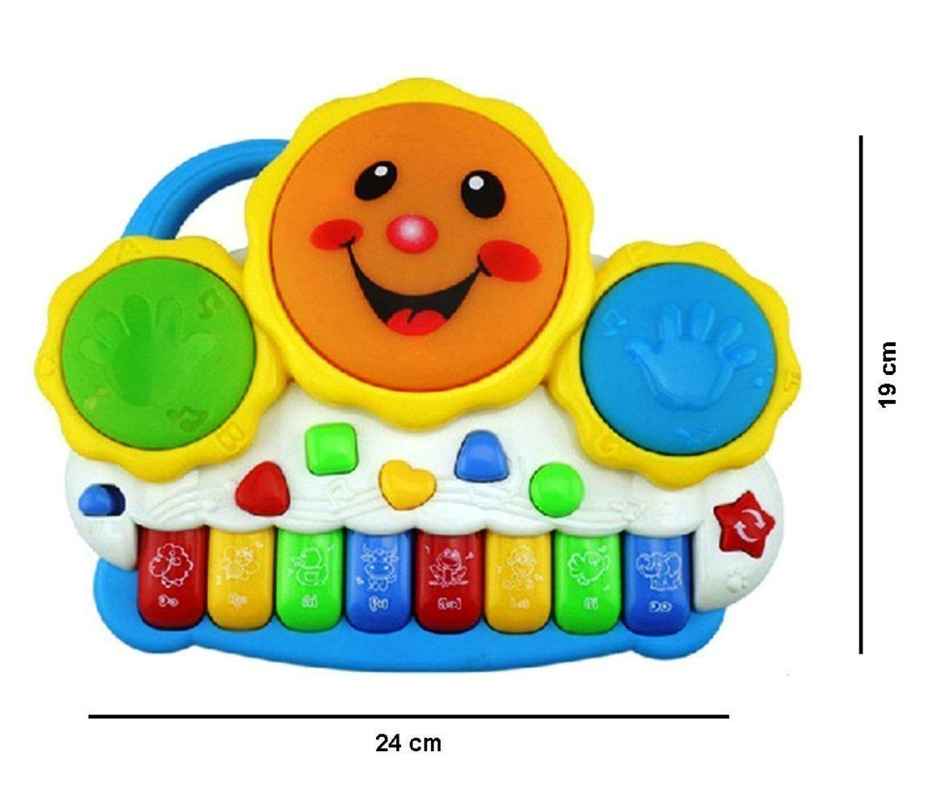 Toyshine Drum Keyboard Musical Toys With Flashing Lights - Multicolor