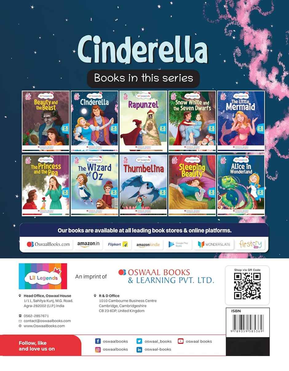 Oswaal Books Lil Legends Illustrated Illustrated Fairy Tales- Cinderella | For Kids | Age 2-5 Years