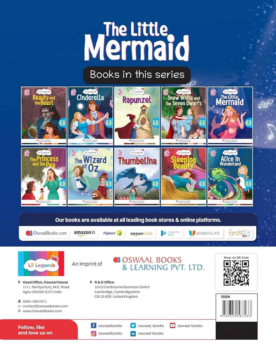 Oswaal Books Lil Legends Illustrated Fairy Tales - The Little Mermaid | For Kids | Age 2-5 Years