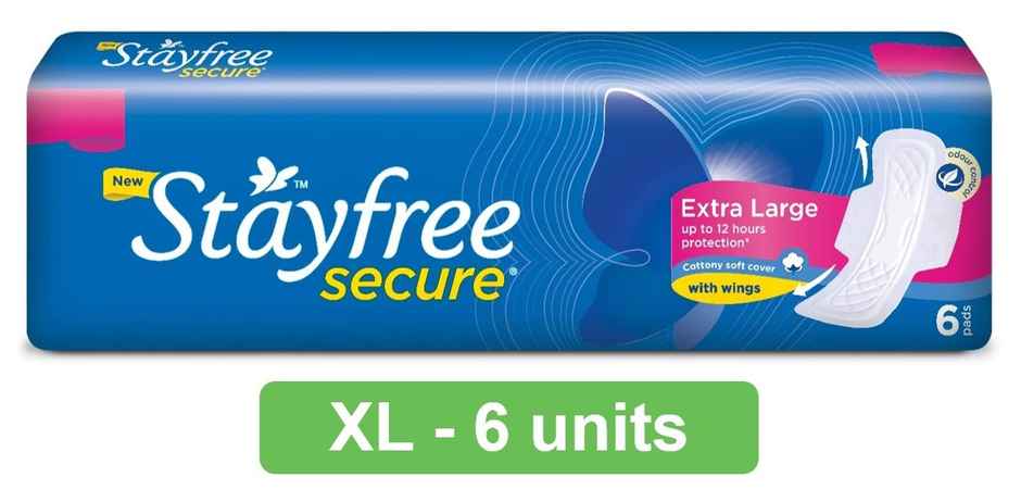 Stayfree Secure Sanitary Pads | XL | 6 pcs