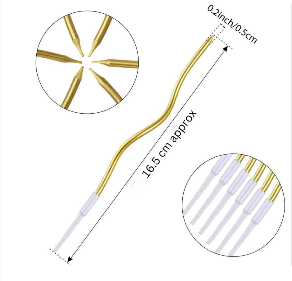 Chrome Golden Metallic Twisted Candle