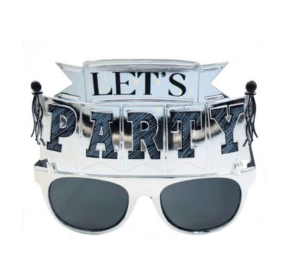 Funky Lets Party Glasses | Chrome