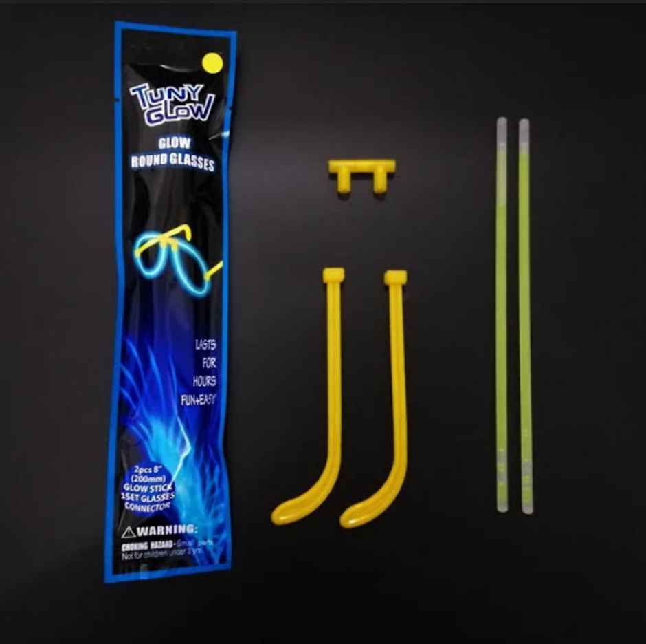 Chrome Glow Heart Glasses - Assorted