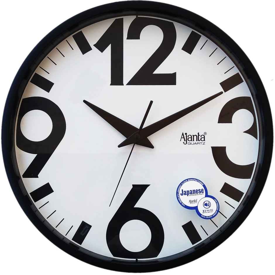 Ajanta Analog 31 cm x 31 cm Wall Clock | Black | With Glass | Standard