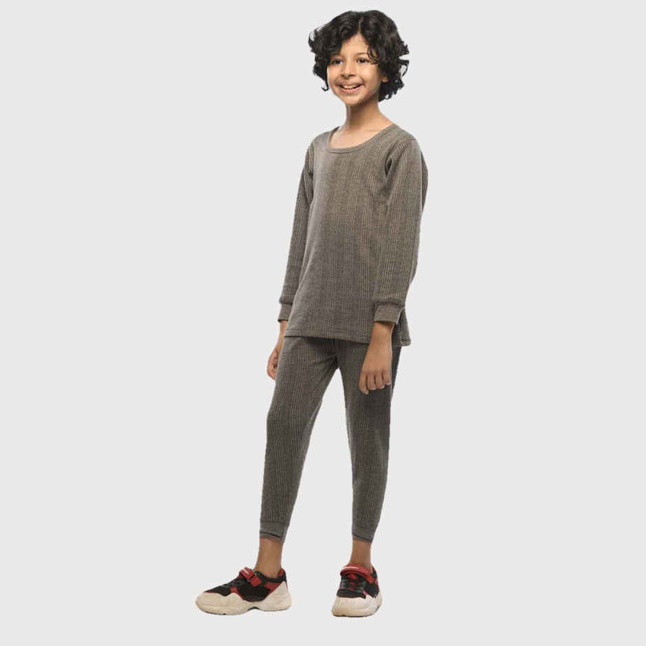 Lux Inferno Thermal Top and Bottom Set for Kids | Charcoal | 70