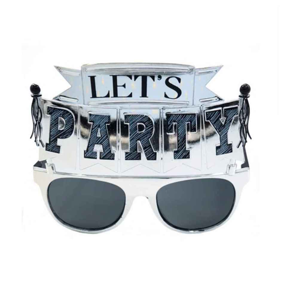 Funky Lets Party Glasses | Chrome