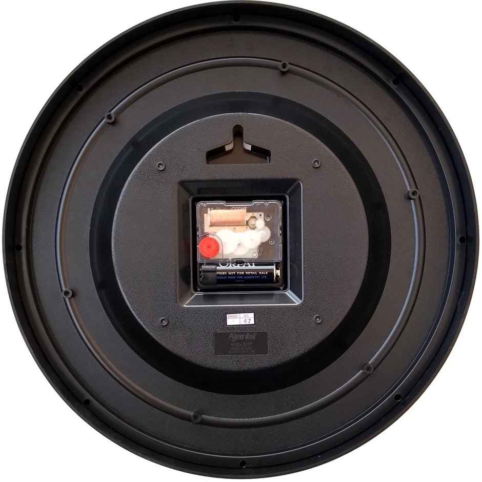 Ajanta Analog 31 cm x 31 cm Wall Clock | Black | With Glass | Standard