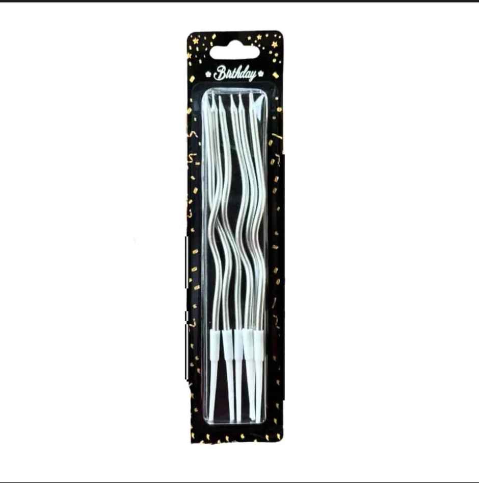 Silver Metallic Twisted Candle | Assorted | Chrome