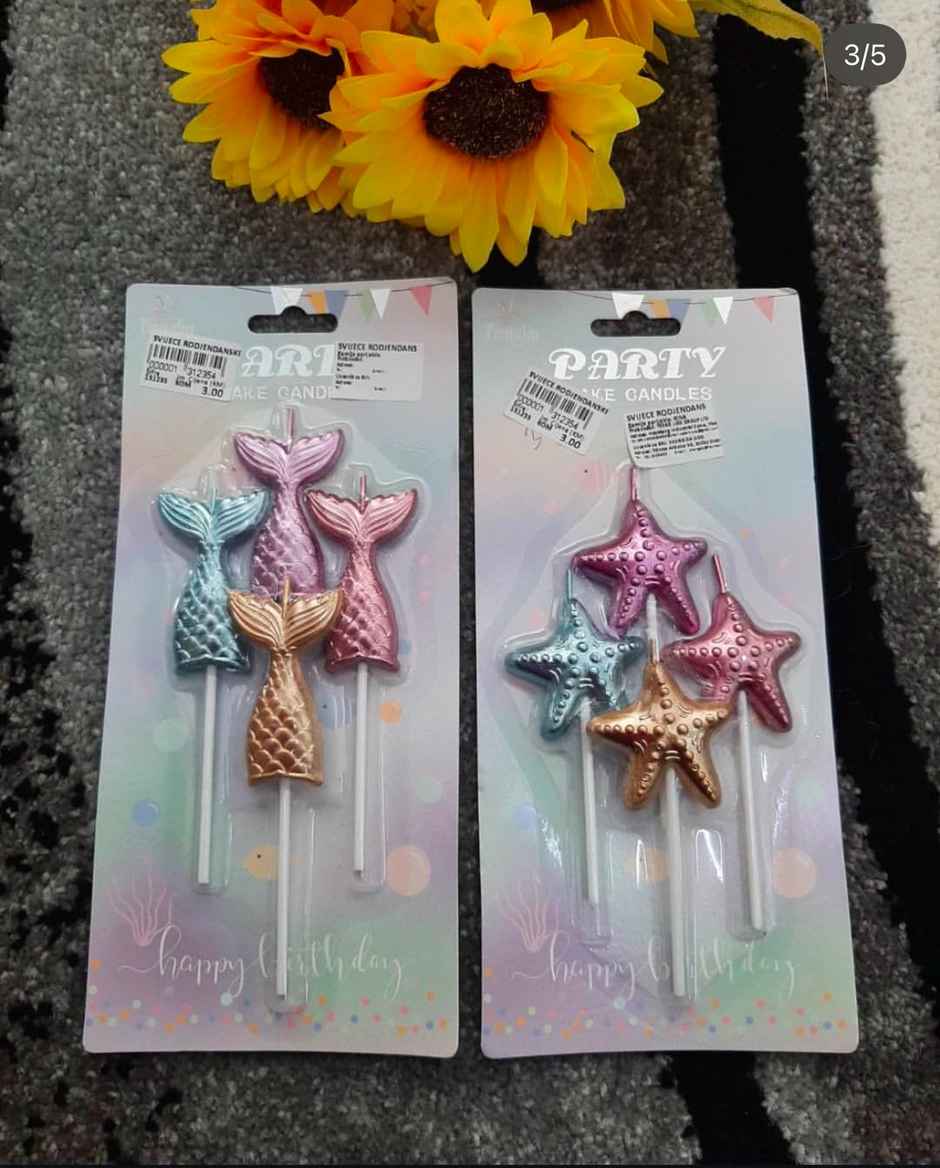 Mermaid Birthday Candle | Chrome