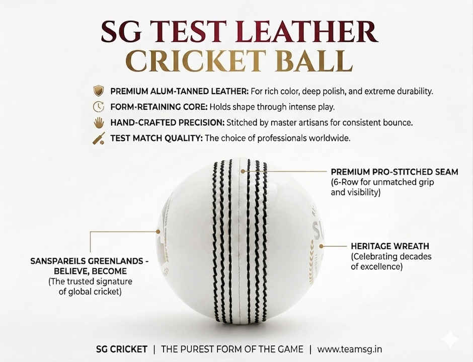 SG Leather Cricket Ball Super 50 | White