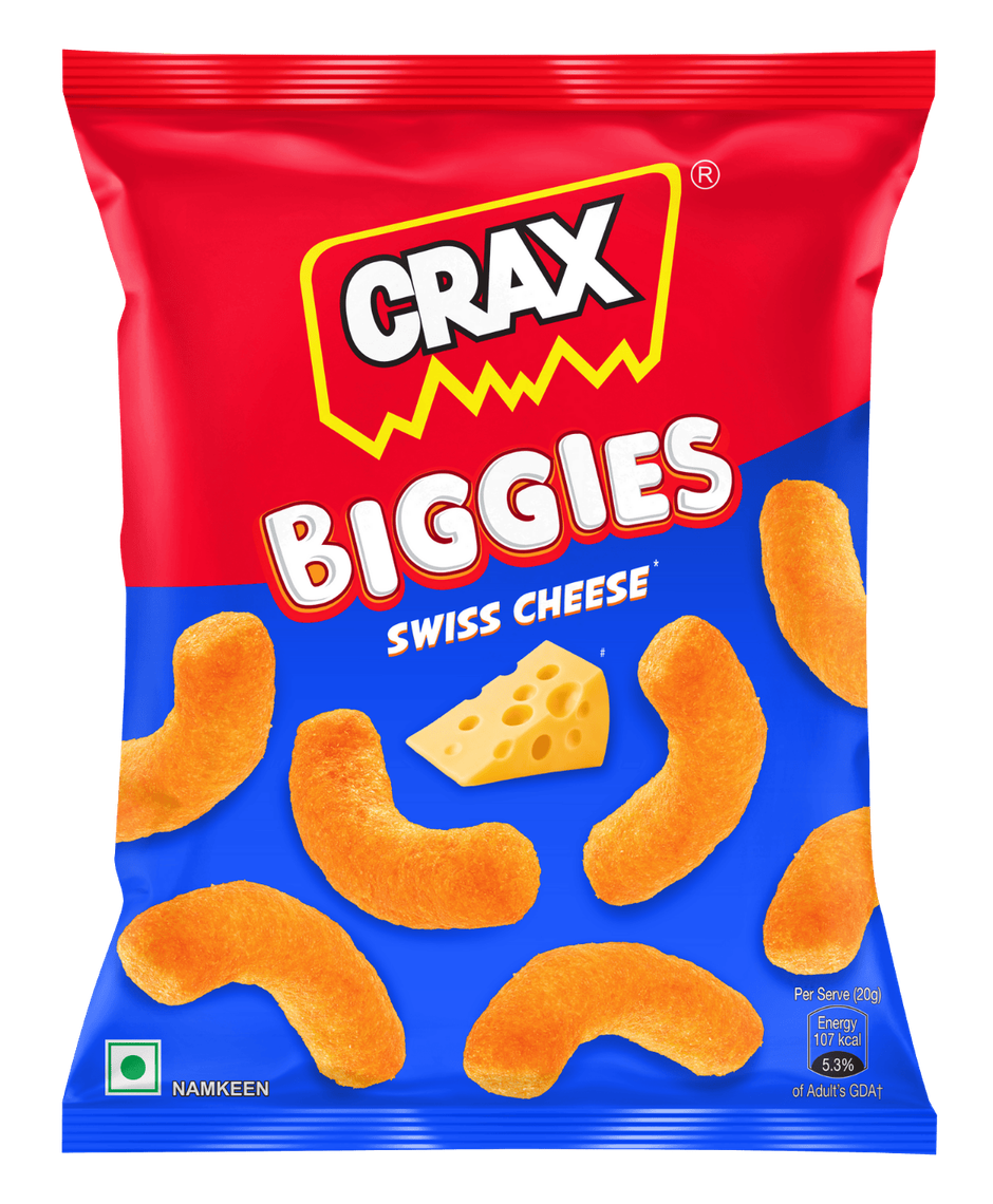 Crax Biggies Swiss Cheese Puff Snacks