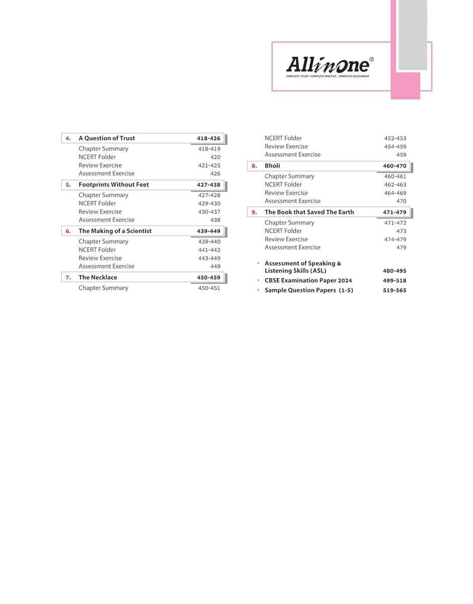Arihant Publications All In One English Language & Literature CBSE Class 10th Based On Latest NCERT For CBSE Exams 2025