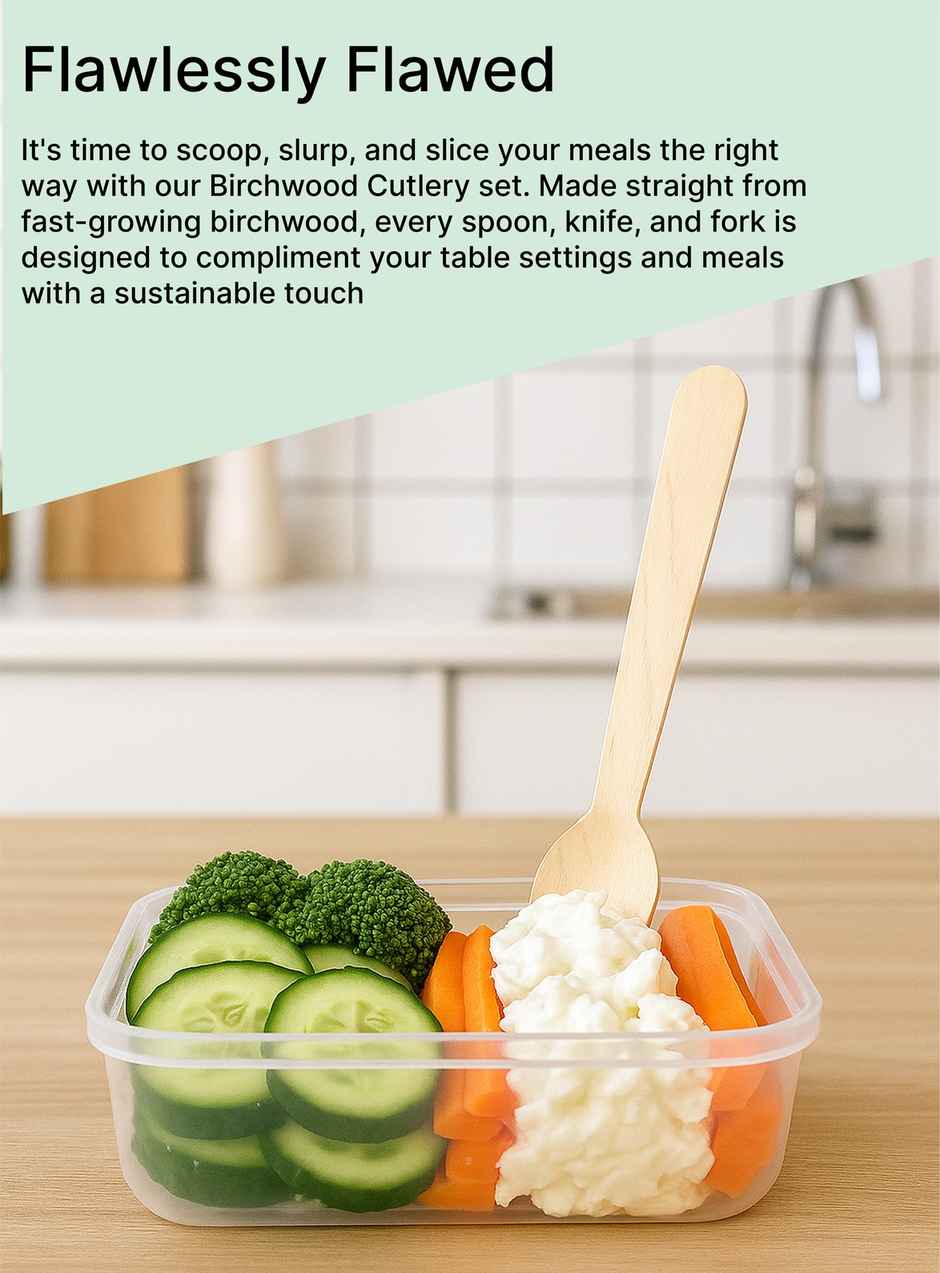 Lazer Multipurpose Disposable Spoons | Wooden Dining Flatware | Eco-Friendly, Biodegradable | 140 mm