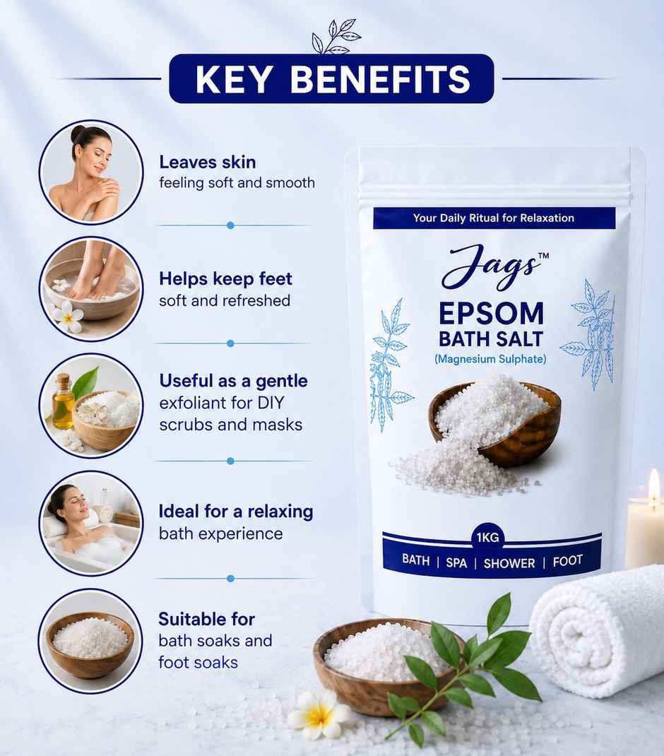 Jags Pure Epsom Bath Salt | Muscle Relaxation & Pain Relief