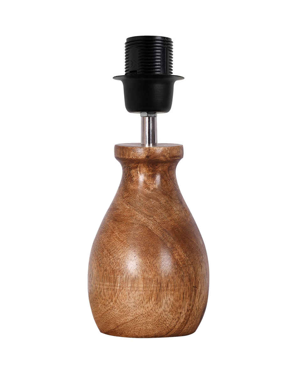 Homesake Dovel Pot Modern Wooden Table Lamp with Fabric Shade, Crane