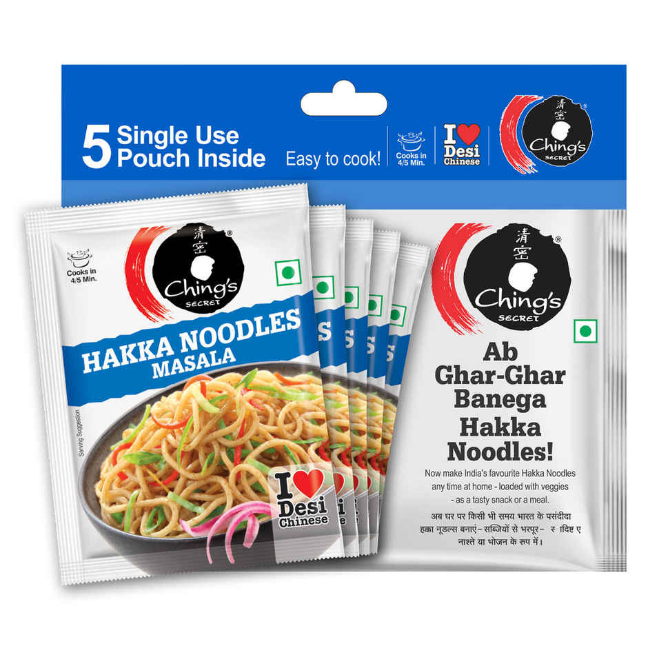 Chings Secret Hakka Noodles Masala, 100 g, Easy To Cook, Meal Kit, Cooks in 4 / 5 Mins