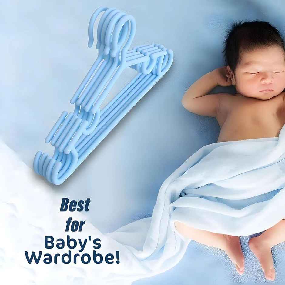 Kuber Industries 20 Piece Kids Hanger | Plastic Baby Clothes Hanger | Sky Blue
