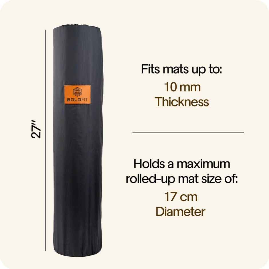 Boldfit Yoga Mat Cover - Black (Only Bag, Mat Not Included)