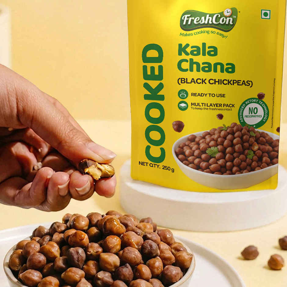 Freshcon Cooked Kala Chana | Black Chickpeas