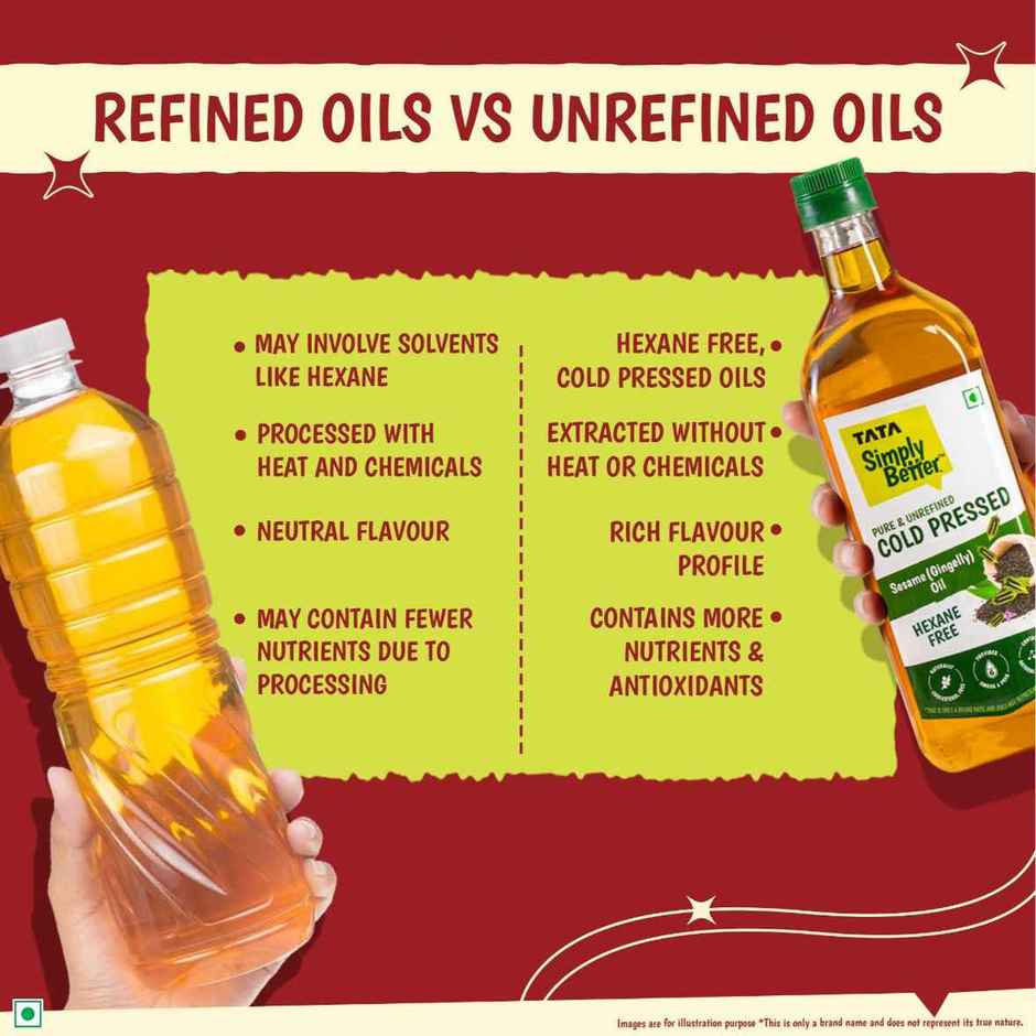 Tata Simply Better Sesame-Gingelly (Til) Cold Pressed Oil | Pure & Unrefined Oil
