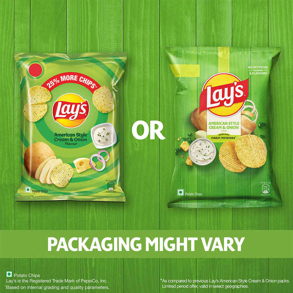 Lay'S American Cream & Onion Potato Chips(50gms) & Cadbury Oreo Vanilla Flavour Crã¨Me Sandwich Biscuit Jumbo Pack(132gms) Combo