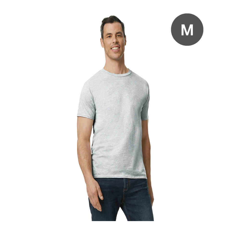 Gildan Unisex 100% Cotton Solid T-Shirt - M | Grey