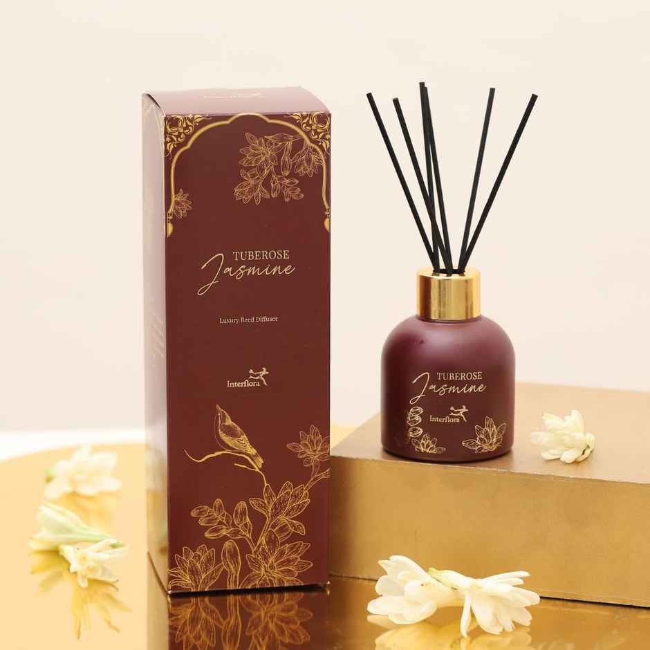 Bombay Dyeing Vista 144 Tc Queen Size Bedsheet With 2 Pillow Covers - Pink (1pc) & Igp Interflora Tuberose Luxury Reed Diffuser (1pc) Combo