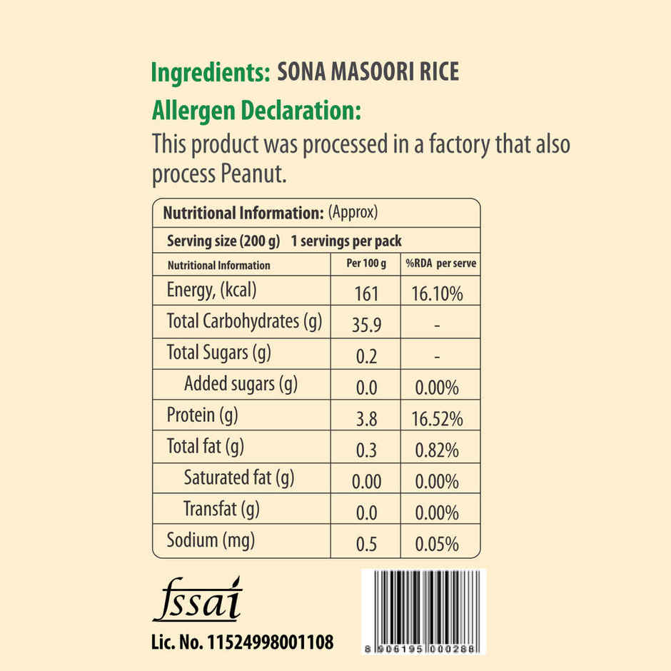 Freshcon Cooked Sona Masoori Rice Combo