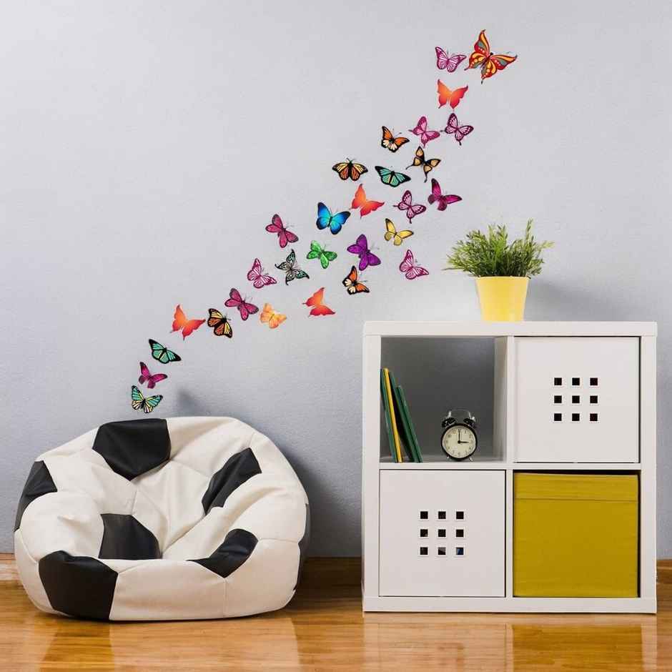 BAY6 Colorful Butterflies | 100 x - 72cm - 90cm Self Adhesive Sticker | Pack Of 1