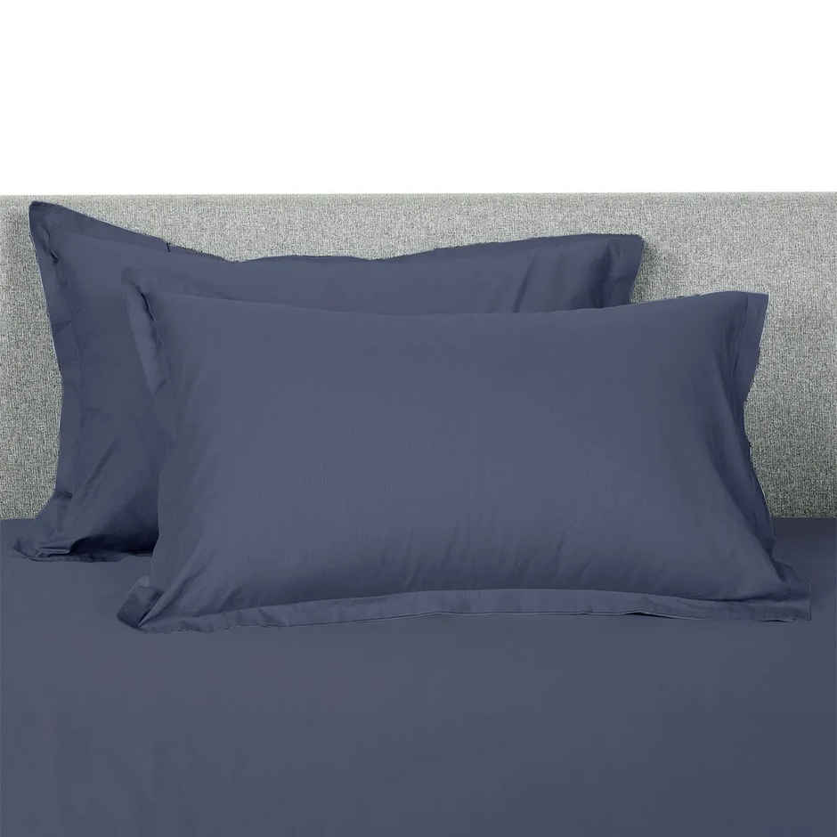 Sleepycat Cotton Pillow Cover with Envelope Closure, Blue, 28x18 in, Pack of 2 | No Pillows Included