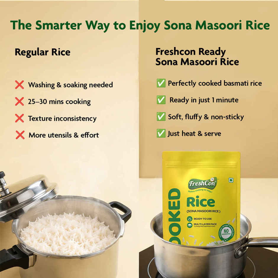 Freshcon Cooked Sona Masoori Rice Combo