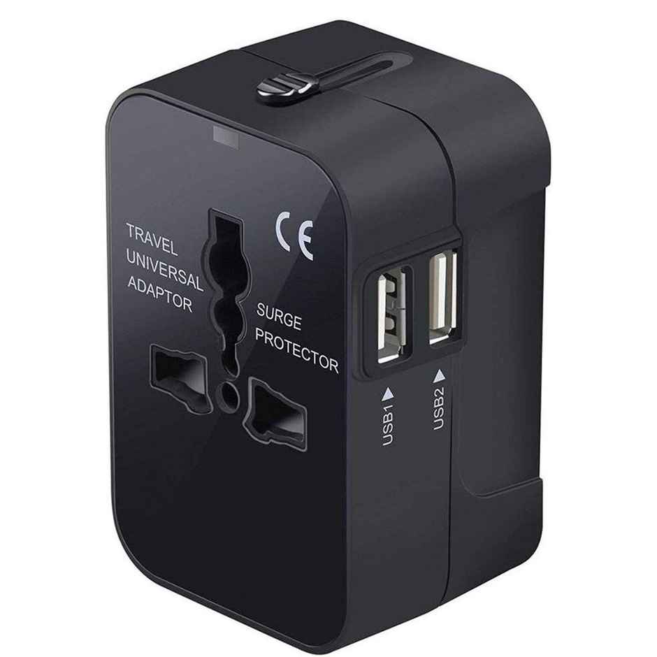 Ailkin International Power Adapter with USB Ports| Multi-Country Plug Converter