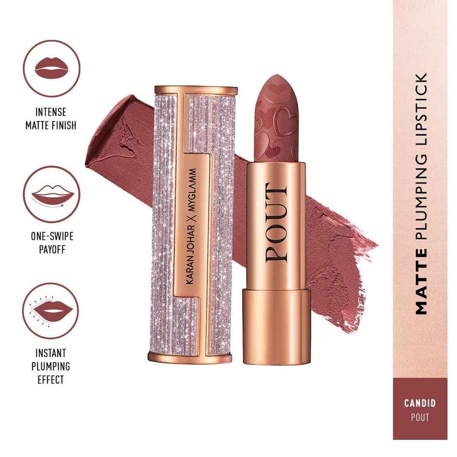 Myglamm Pout By Karan Johar Intense Matte Plumping Lipstick - Candid Pout