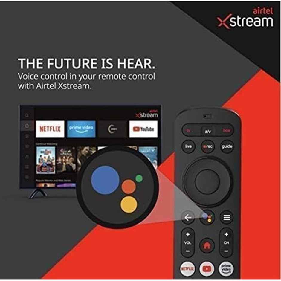 Ailkin Voice Remote for Airtel Xstream Box| Quick Pairing| Universal Compatibility| Black